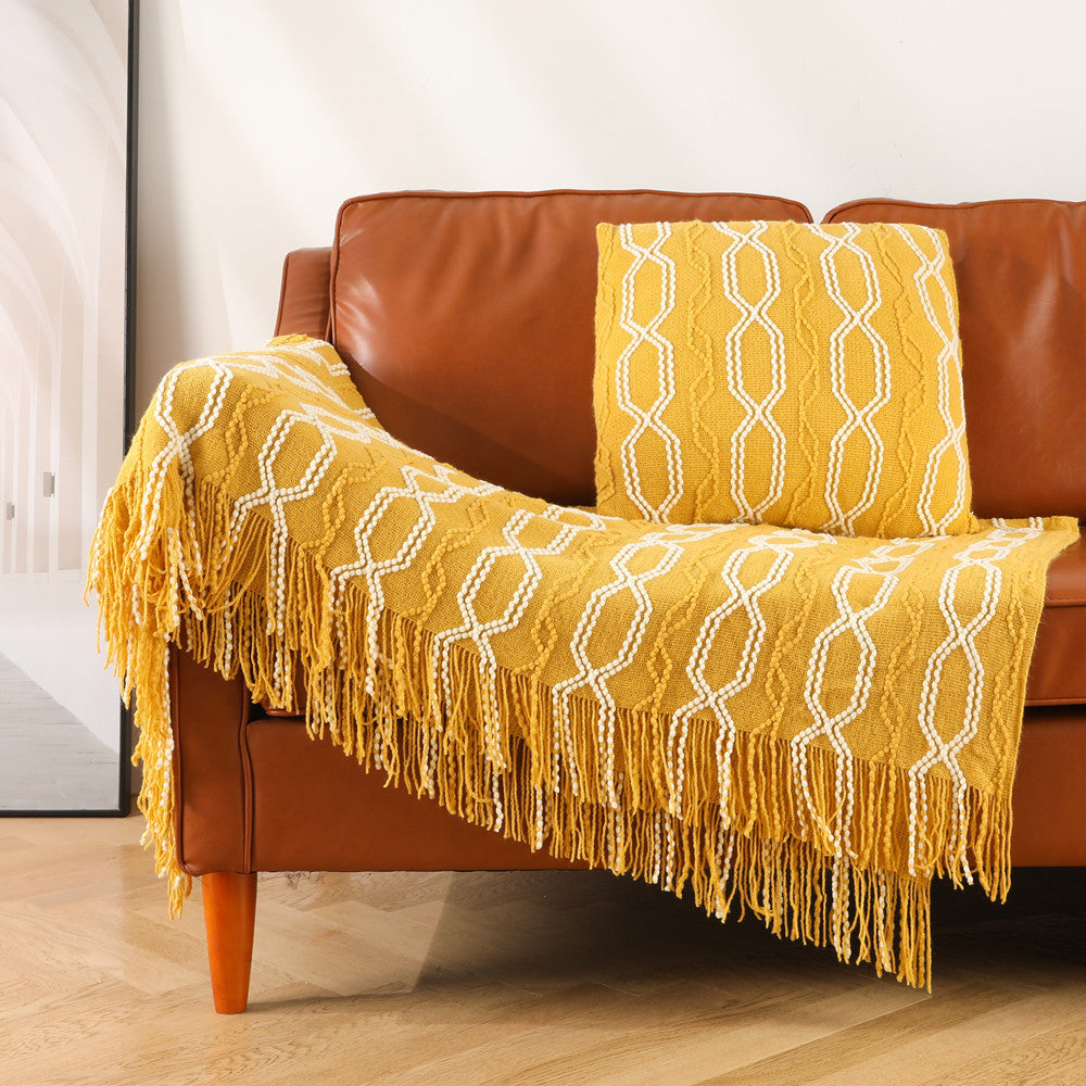Pătură Texturată cu Model Geometric pentru Interior 1
