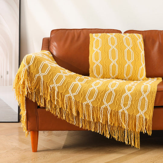 Pătură Texturată cu Model Geometric pentru Interior 1