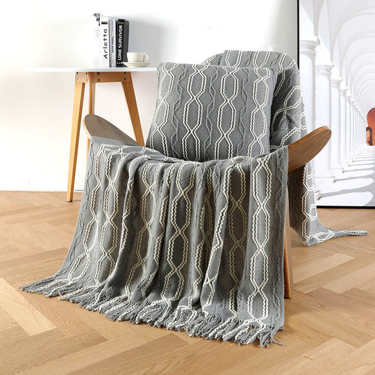 Pătură Texturată cu Model Geometric pentru Interior 7