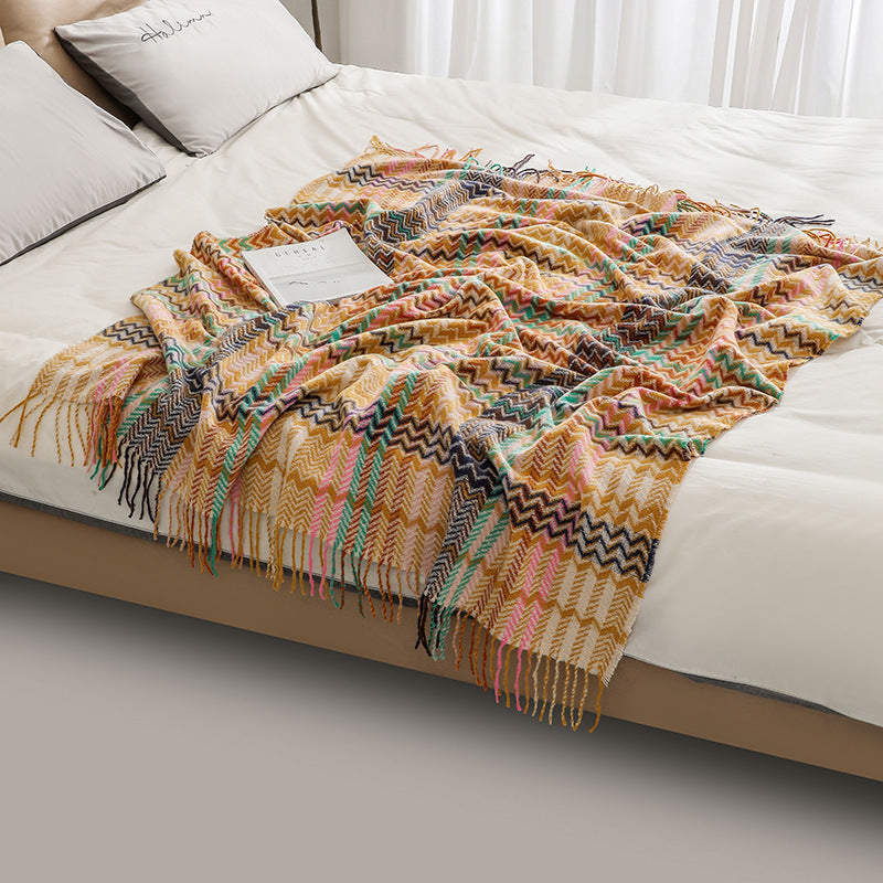 Pătură cu model geometric pentru femei, design confortabil 4