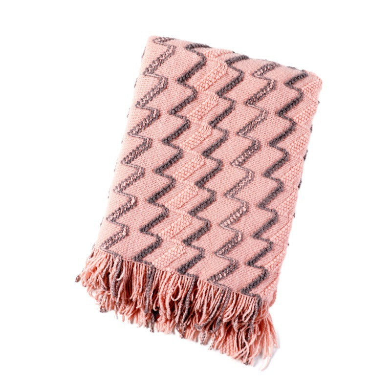 Pătură decorativă cu model zig-zag pentru femei 0