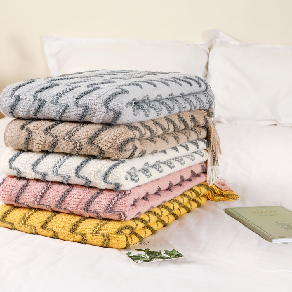 Pătură decorativă cu model zig-zag pentru femei 1