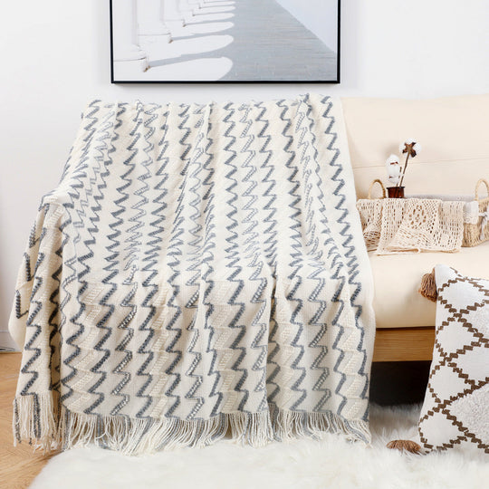 Pătură decorativă cu model zig-zag pentru femei 2