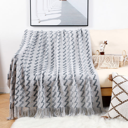 Pătură decorativă cu model zig-zag pentru femei 4