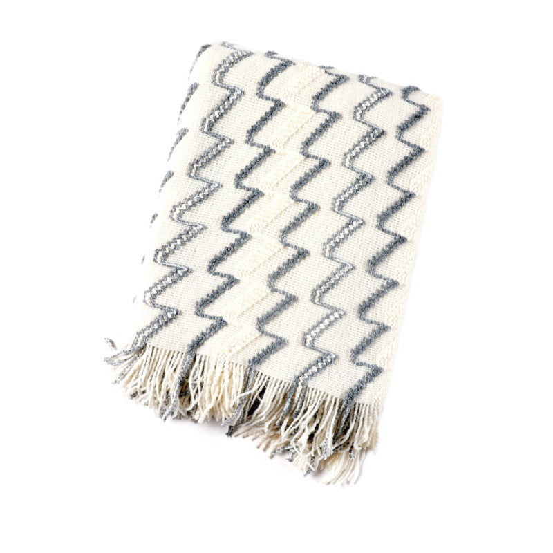 Pătură decorativă cu model zig-zag pentru femei 6