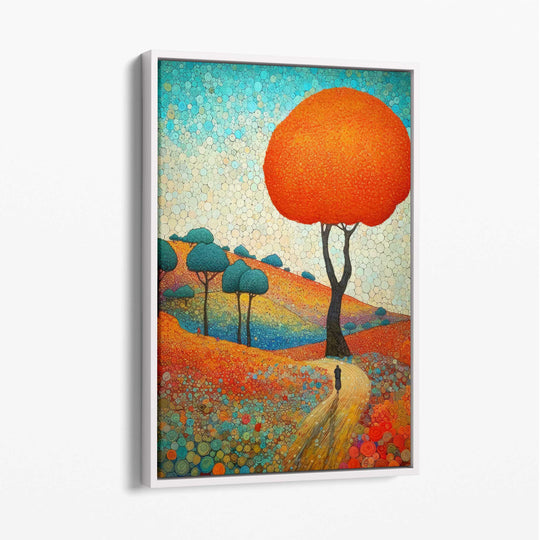 Pictură abstractă cu dealuri și copaci pentru decor interior 2