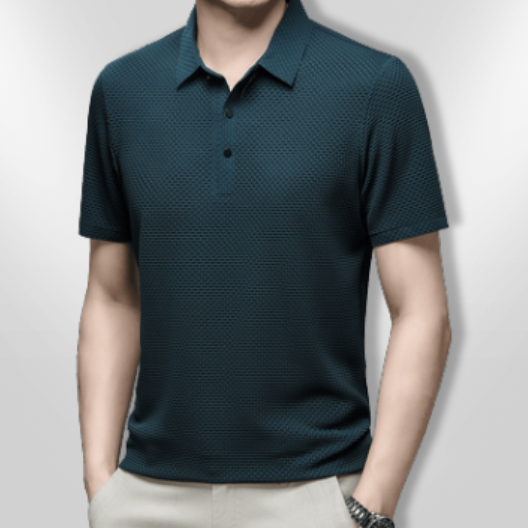 Polo Homme Manche Longue Élégant en Tissu Respirant 2