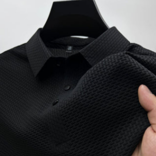 Polo Homme Manche Longue Élégant en Tissu Respirant 4