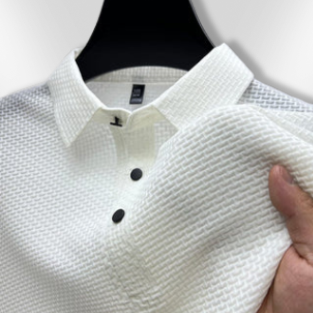 Polo Homme Manche Longue Élégant en Tissu Respirant 6