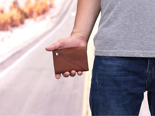 Portofel Minimalist Slim Pentru Carduri Din Piele