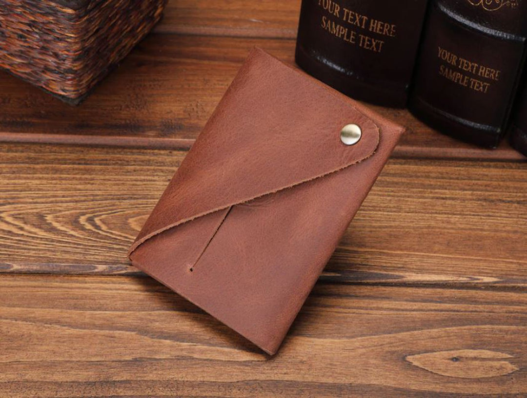 Portofel Minimalist Slim Pentru Carduri Din Piele