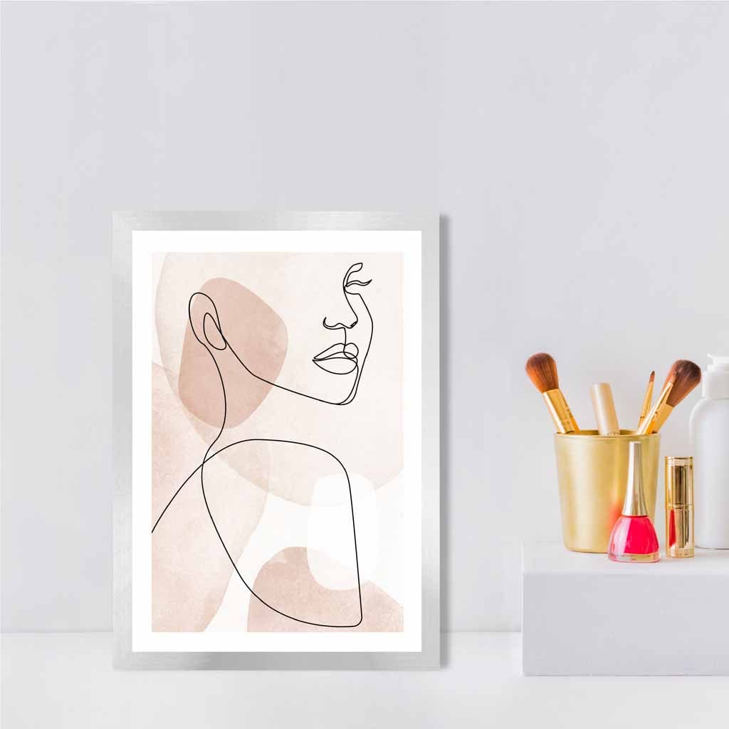 Poster Artă Femei Abstractă Roz Coral Decorativ 0