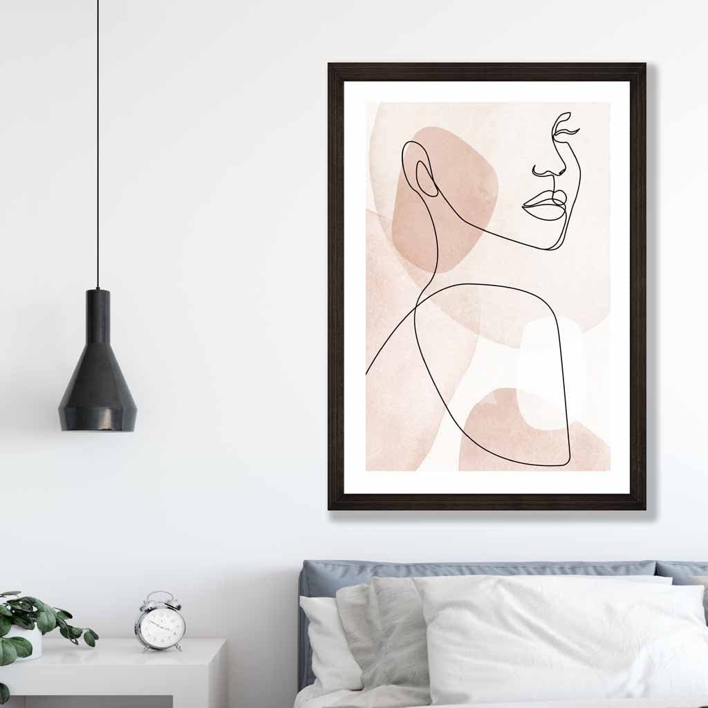 Poster Artă Femei Abstractă Roz Coral Decorativ 3