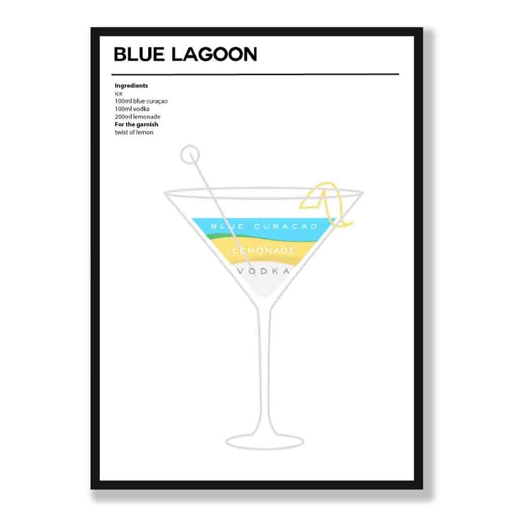 Poster Cocktail Minimalist Blue Lagoon 0
