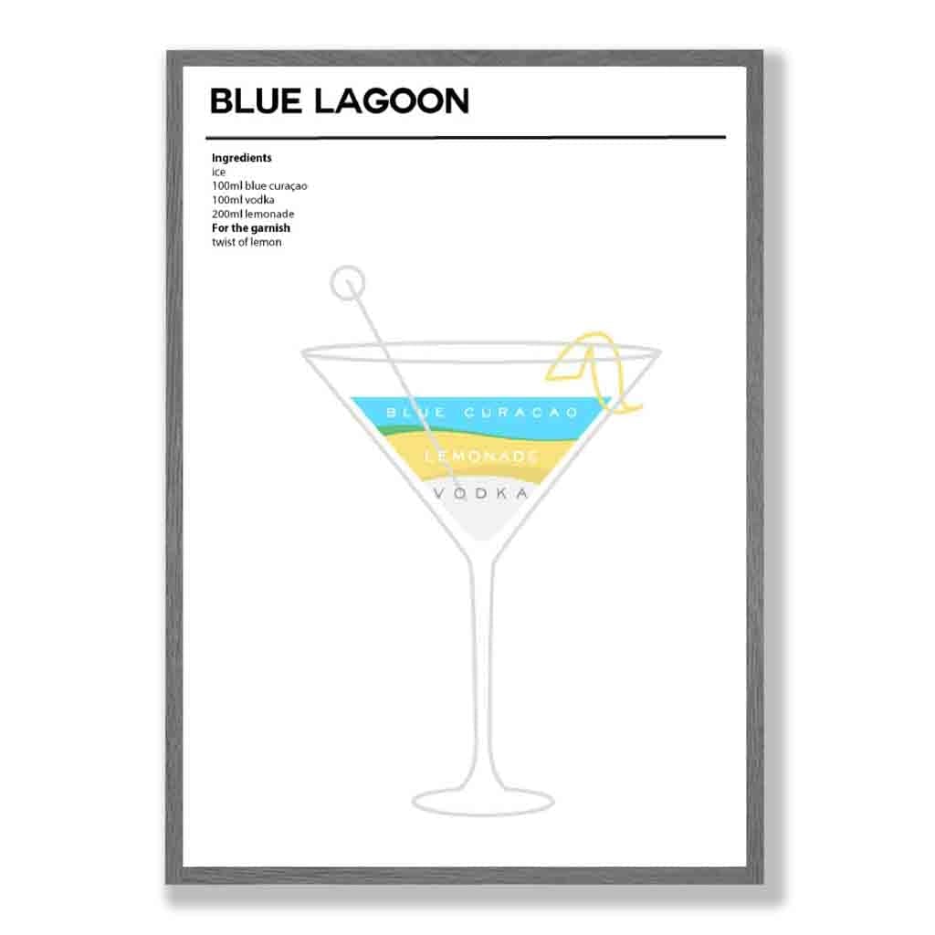 Poster Cocktail Minimalist Blue Lagoon 1