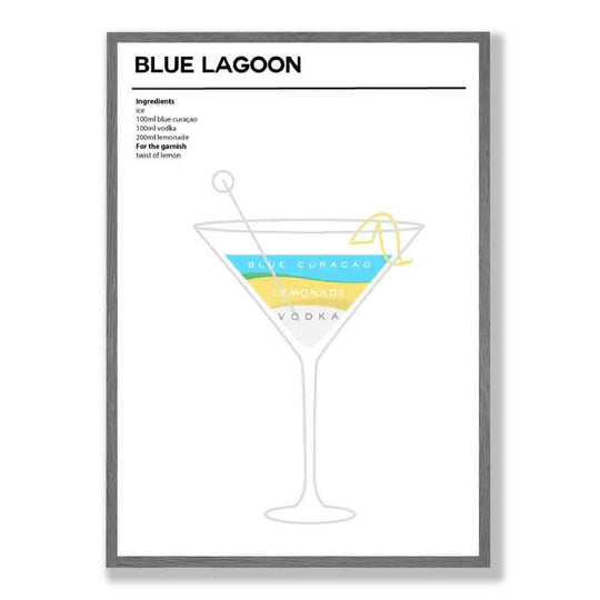 Poster Cocktail Minimalist Blue Lagoon 1