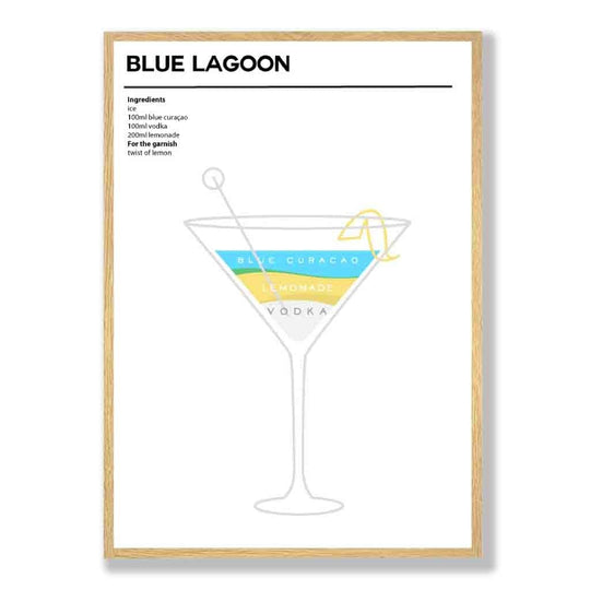 Poster Cocktail Minimalist Blue Lagoon 3