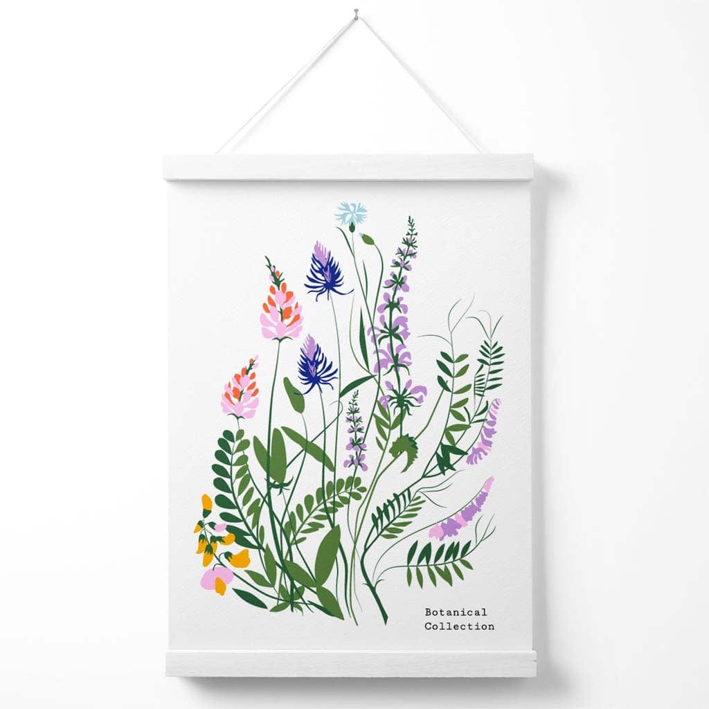 Poster Floral cu Design Albastre și Violet pentru Decor 2