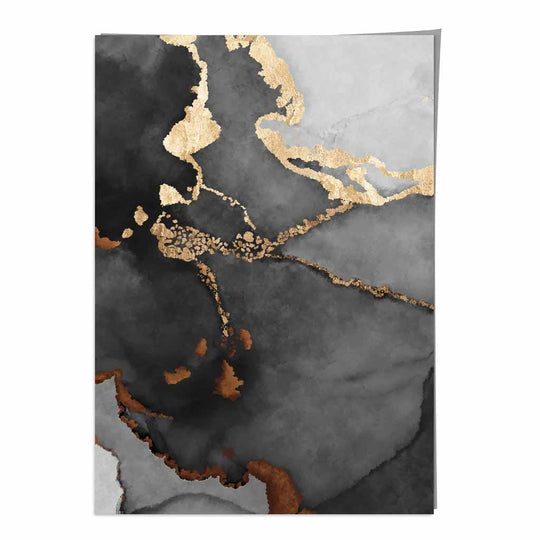 Poster de Artă Abstractă Negru și Auriu pentru Decor 1