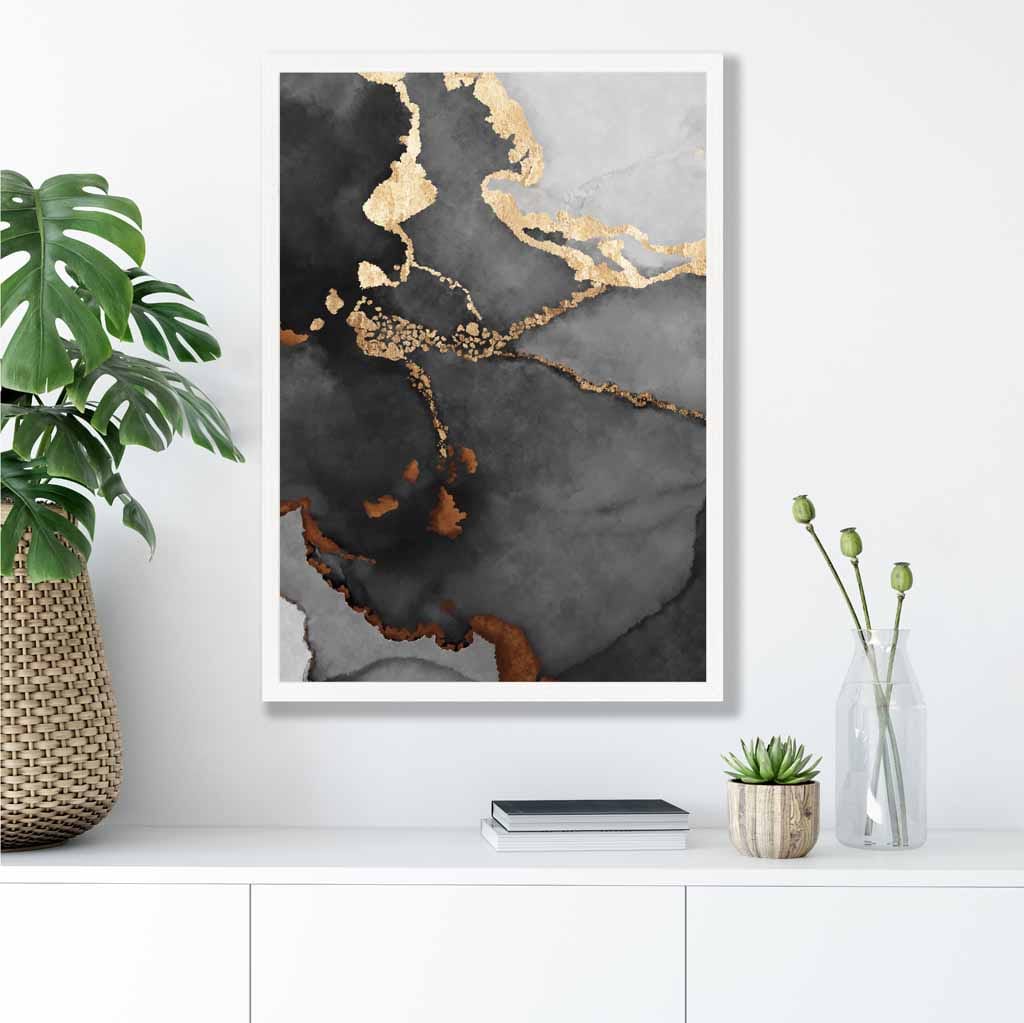 Poster de Artă Abstractă Negru și Auriu pentru Decor 3