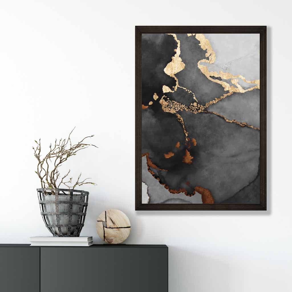 Poster de Artă Abstractă Negru și Auriu pentru Decor 4