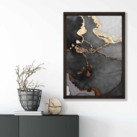 Poster de Artă Abstractă Negru și Auriu pentru Decor 4