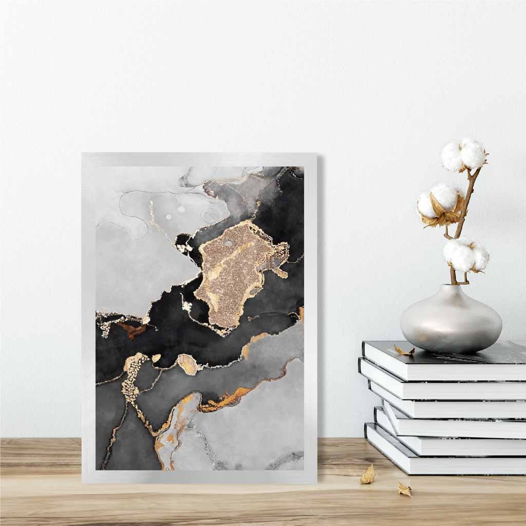 Poster de Artă Abstractă Negru și Auriu pentru Decor Interior 0