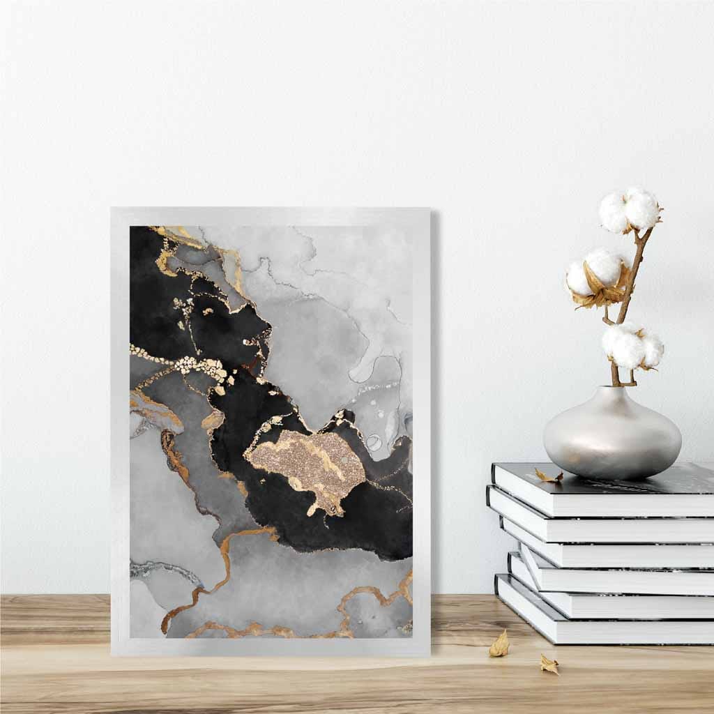 Poster de Artă Abstractă Negru și Auriu pentru Decor Interior 0