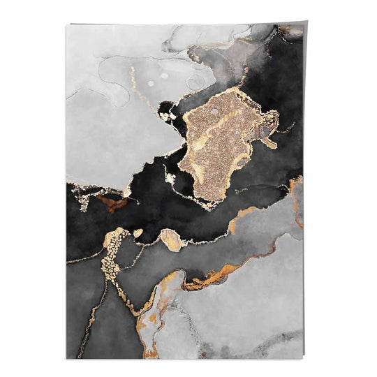 Poster de Artă Abstractă Negru și Auriu pentru Decor Interior 1