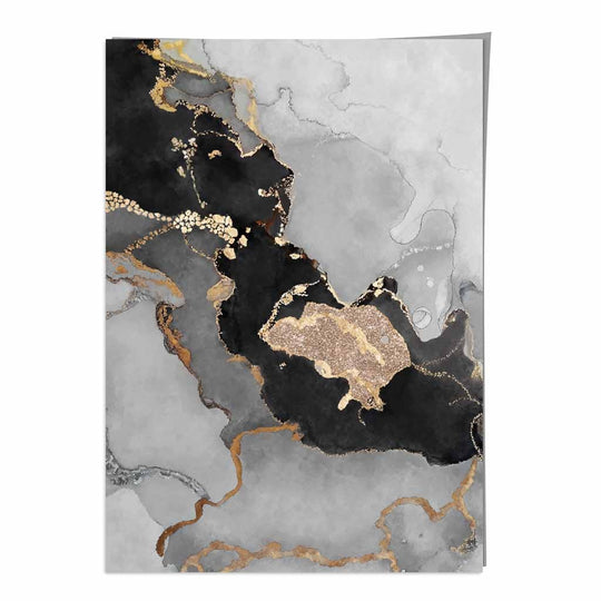 Poster de Artă Abstractă Negru și Auriu pentru Decor Interior 1