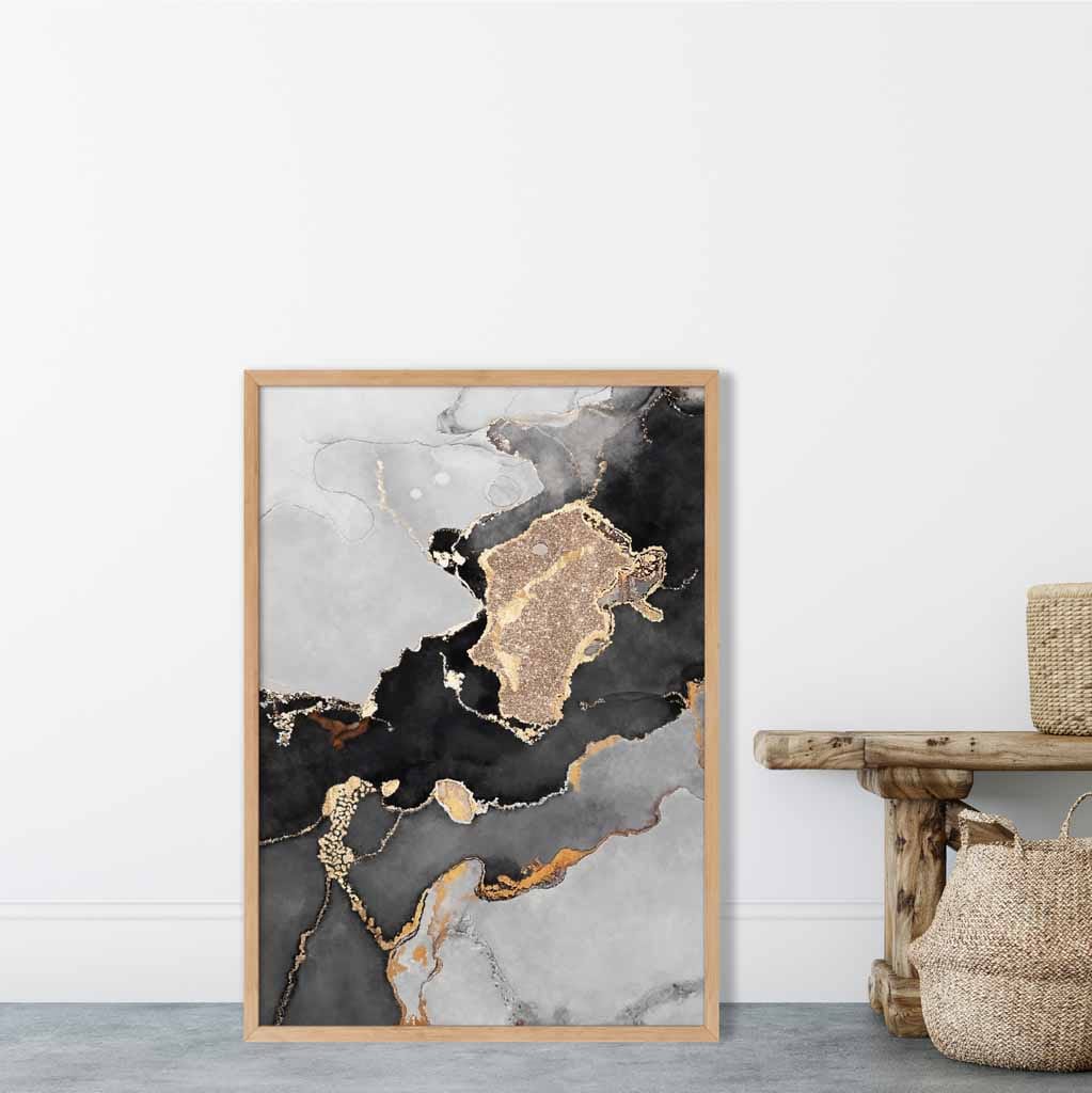 Poster de Artă Abstractă Negru și Auriu pentru Decor Interior 3