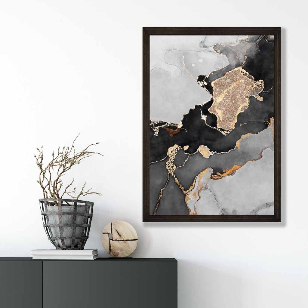 Poster de Artă Abstractă Negru și Auriu pentru Decor Interior 4