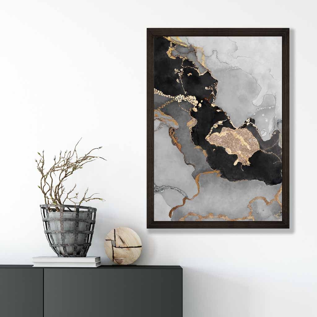 Poster de Artă Abstractă Negru și Auriu pentru Decor Interior 4