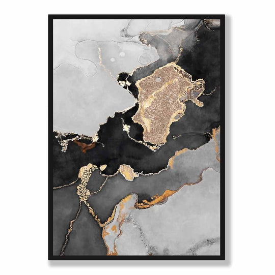 Poster de Artă Abstractă Negru și Auriu pentru Decor Interior 5