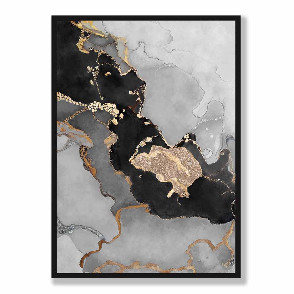 Poster de Artă Abstractă Negru și Auriu pentru Decor Interior 5