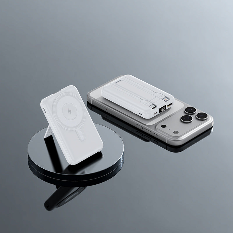 Power Bank Portabil Multifuncțional cu Încărcare Wireless și Suport Smartphone 2