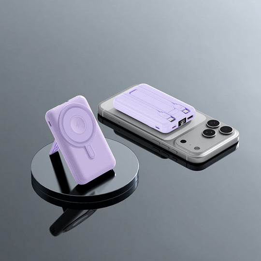 Power Bank Portabil Multifuncțional cu Încărcare Wireless și Suport Smartphone 5