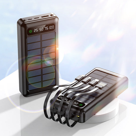 Power Bank Portabil cu Încărcare Solară și Afișaj Digital 0
