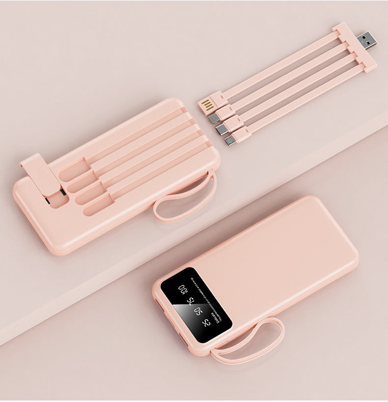 Powerbank Multifuncțional Compact cu Cabluri Integrate pentru Bărbați și Femei 0