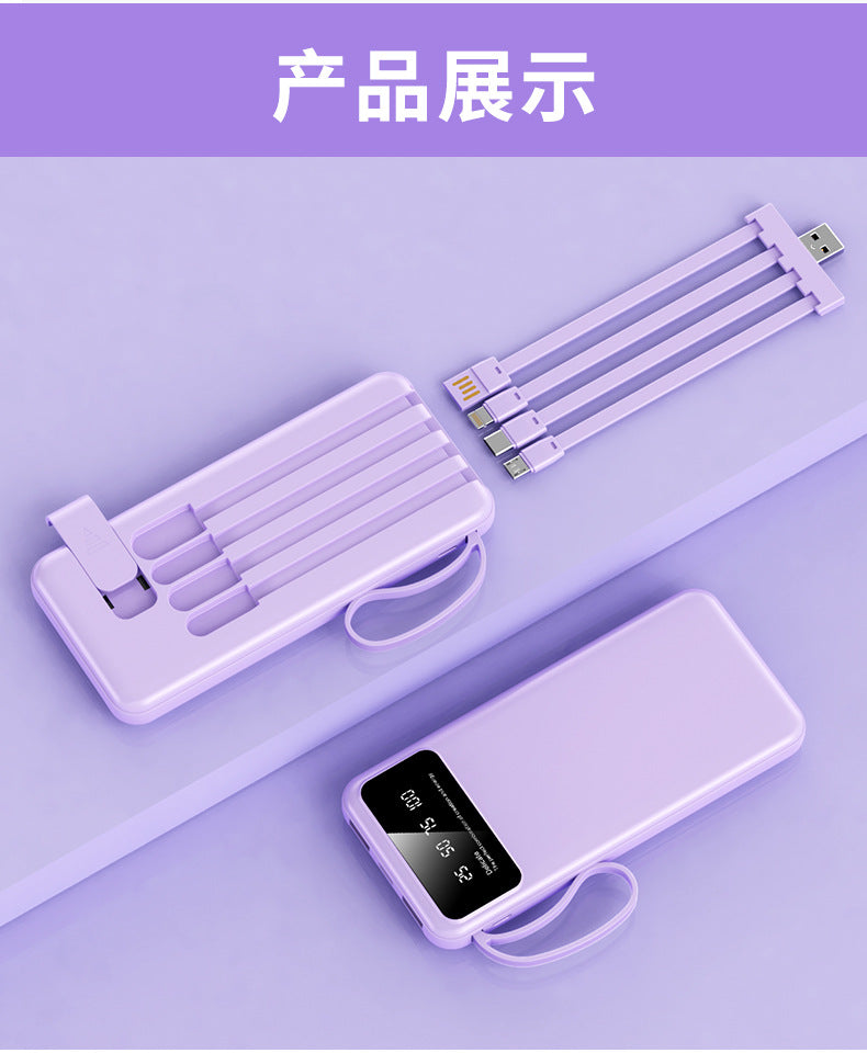 Powerbank Multifuncțional Compact cu Cabluri Integrate pentru Bărbați și Femei 4