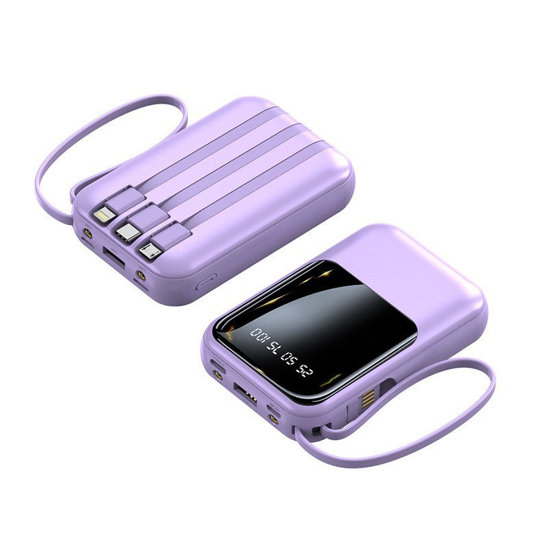 Powerbank Portabil Compact cu Cabluri Integrate pentru Bărbați și Femei 1