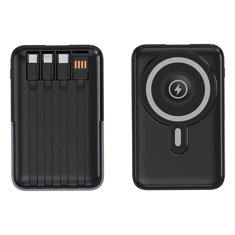 Powerbank Portabil cu Funcție MagSafe și Cabluri Integrate pentru Dispozitive Mobile 0