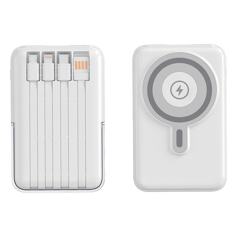 Powerbank Portabil cu Funcție MagSafe și Cabluri Integrate pentru Dispozitive Mobile 1