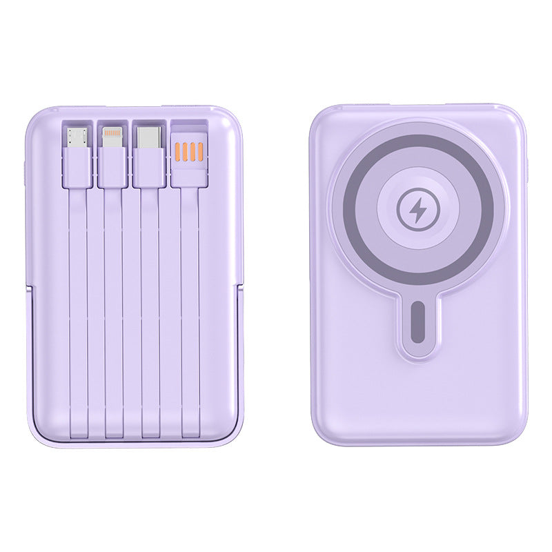 Powerbank Portabil cu Funcție MagSafe și Cabluri Integrate pentru Dispozitive Mobile 2