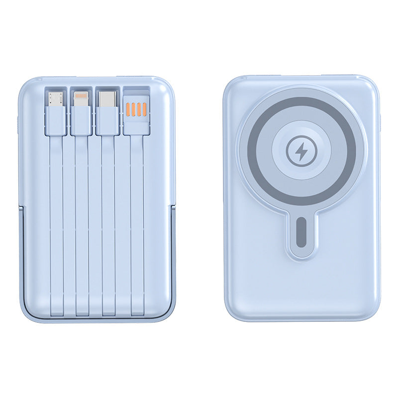 Powerbank Portabil cu Funcție MagSafe și Cabluri Integrate pentru Dispozitive Mobile 3