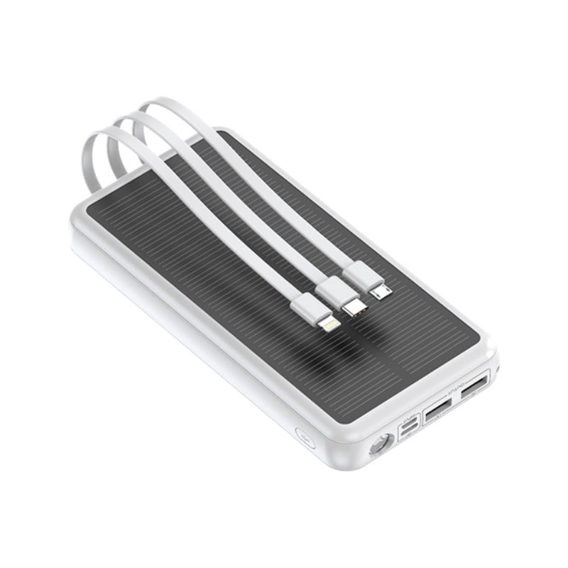Powerbank Solar Portabil cu Cabluri Integrate pentru Încărcare Rapidă 1