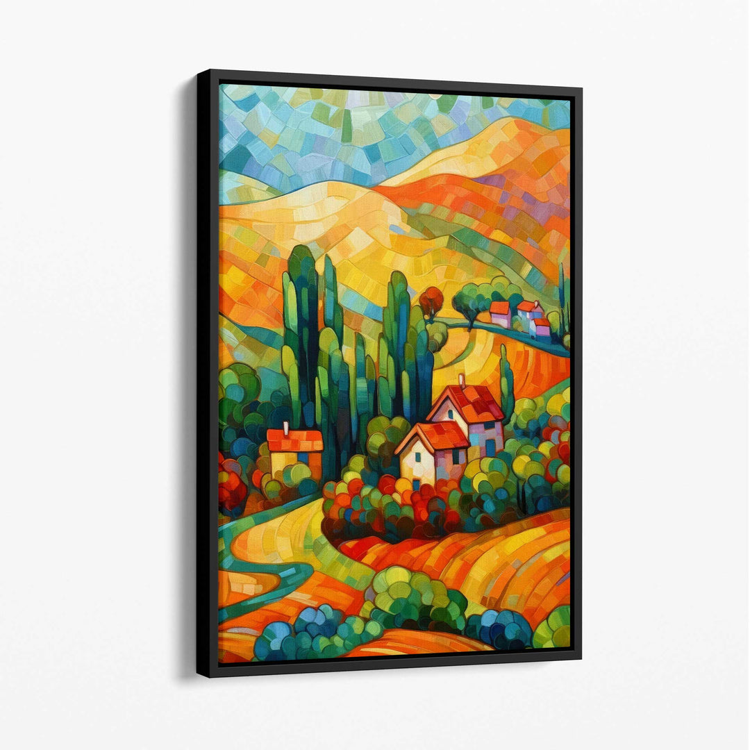 Print Canvas cu Peisaj Colorat și Pictură Abstractă 1