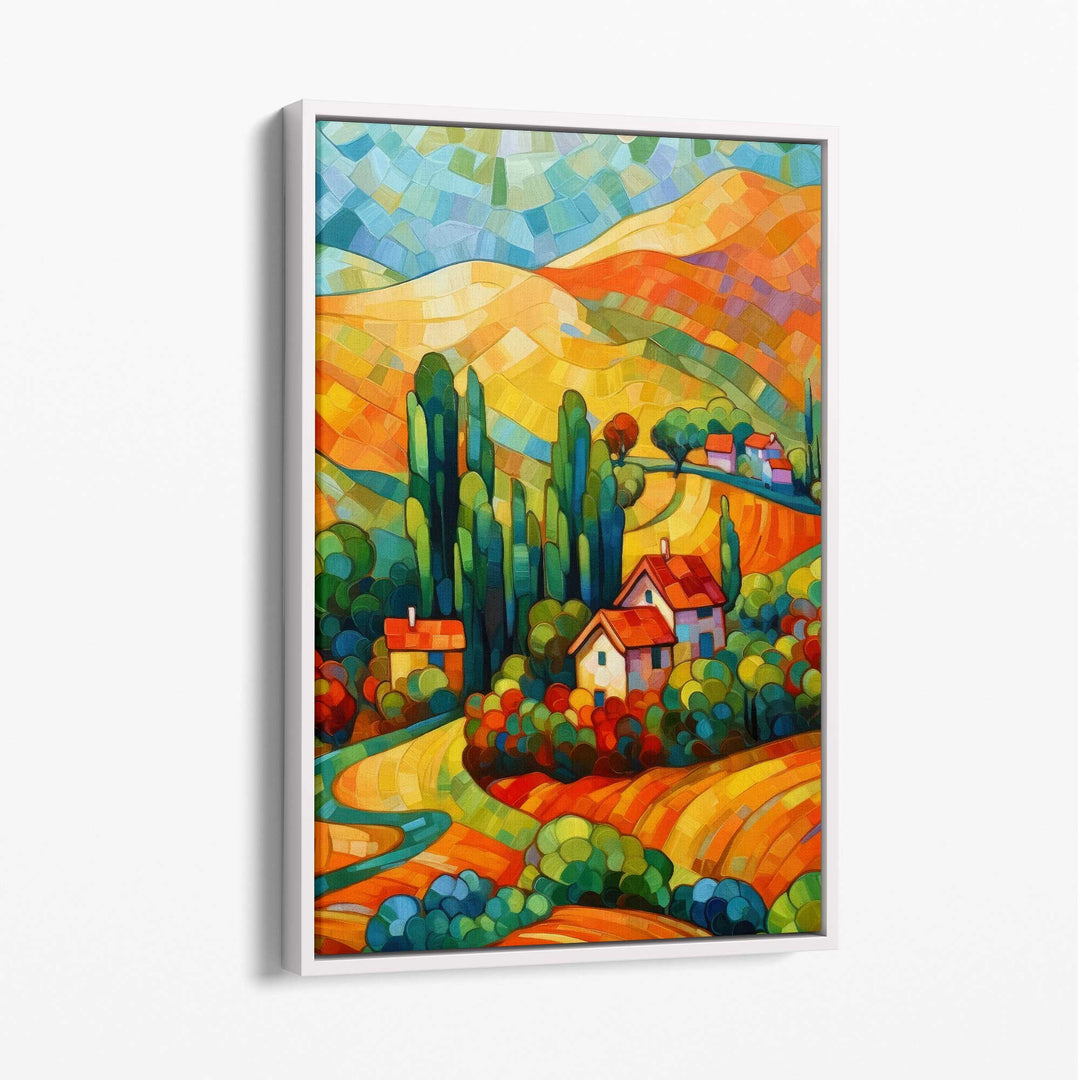 Print Canvas cu Peisaj Colorat și Pictură Abstractă 2