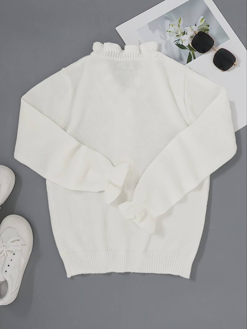 Pulover elegant pentru femei, cu guler în V, din materiale luxoase