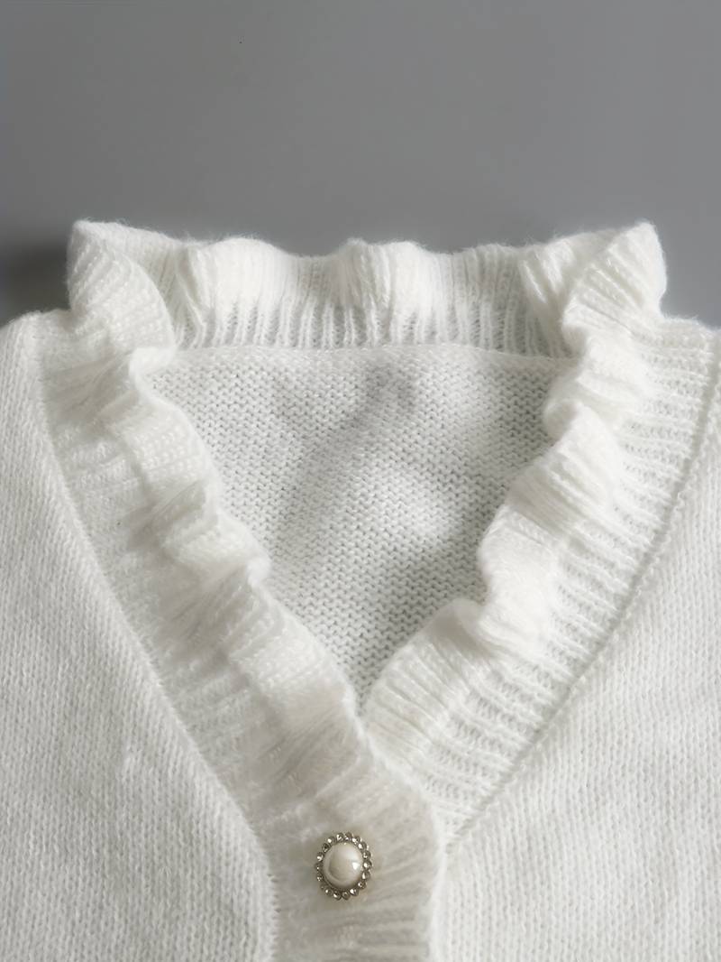 Pulover elegant pentru femei, cu guler în V, din materiale luxoase